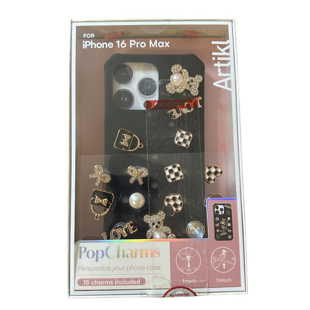 iPhone 16 Pro Max case with pop charms new